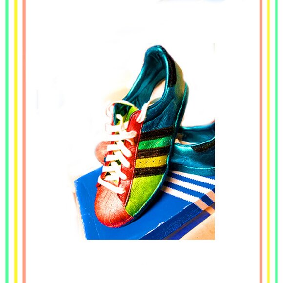 One Of A Kind Adidas Originals Leather Athletic Metallic Glitter Shoes/Sneakers main image 10